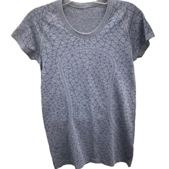 Lululemon Run: Swiftly Tech Short Sleeve Crew Heathered deep navy sz 8 - Picture 2 of 4